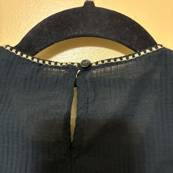 Madewell Sleeveless Boho Blouse Women’s XS Black Textured Top - Picture 6 of 8